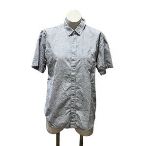 Ezekiel Button-Up Shirt Mens M Blue Micro-Dot Short Sleeve Chest Pocket